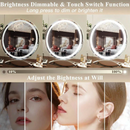 Makeup Mirror with LED Lights and Touch Control